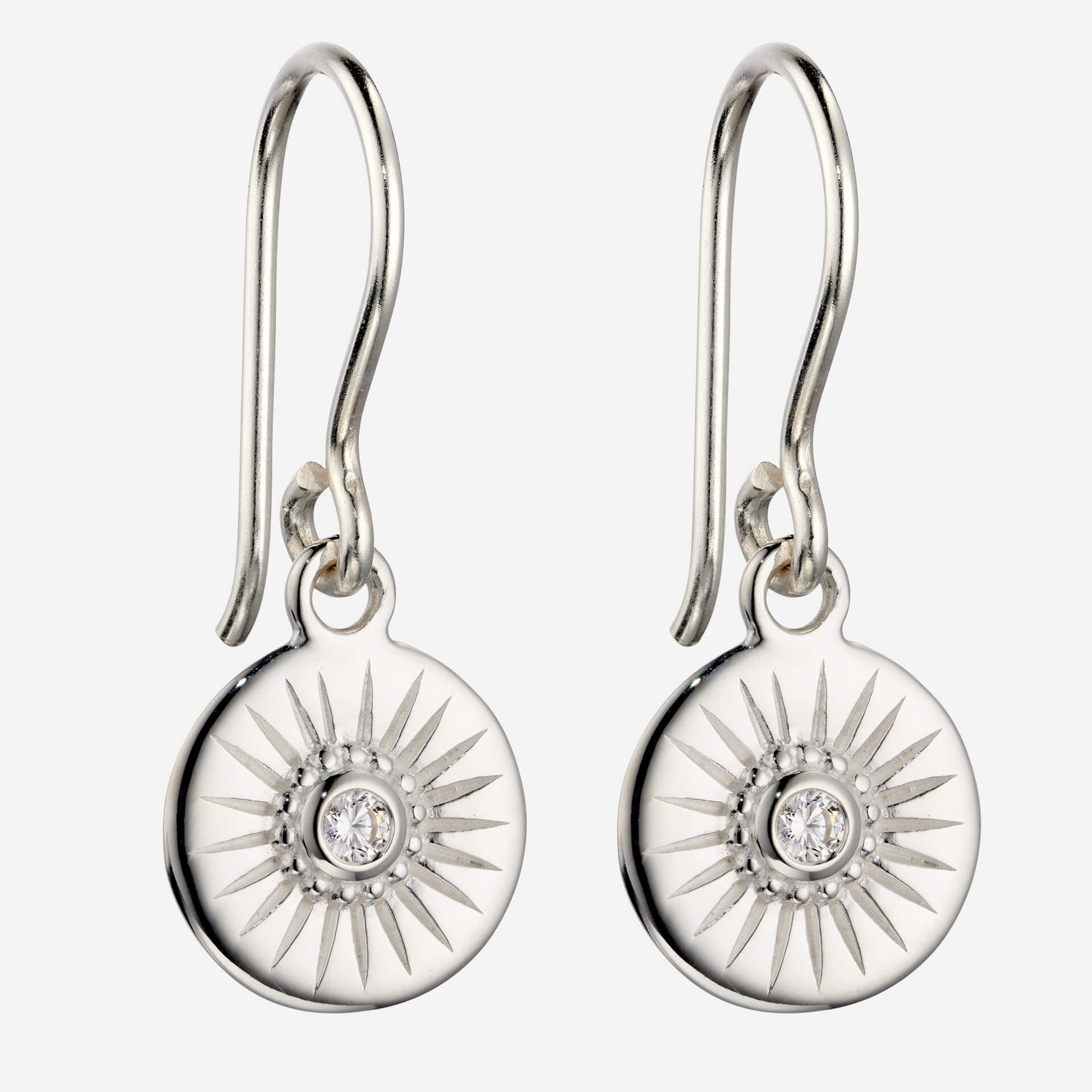 Diamond Cut Disc Drop Earrings