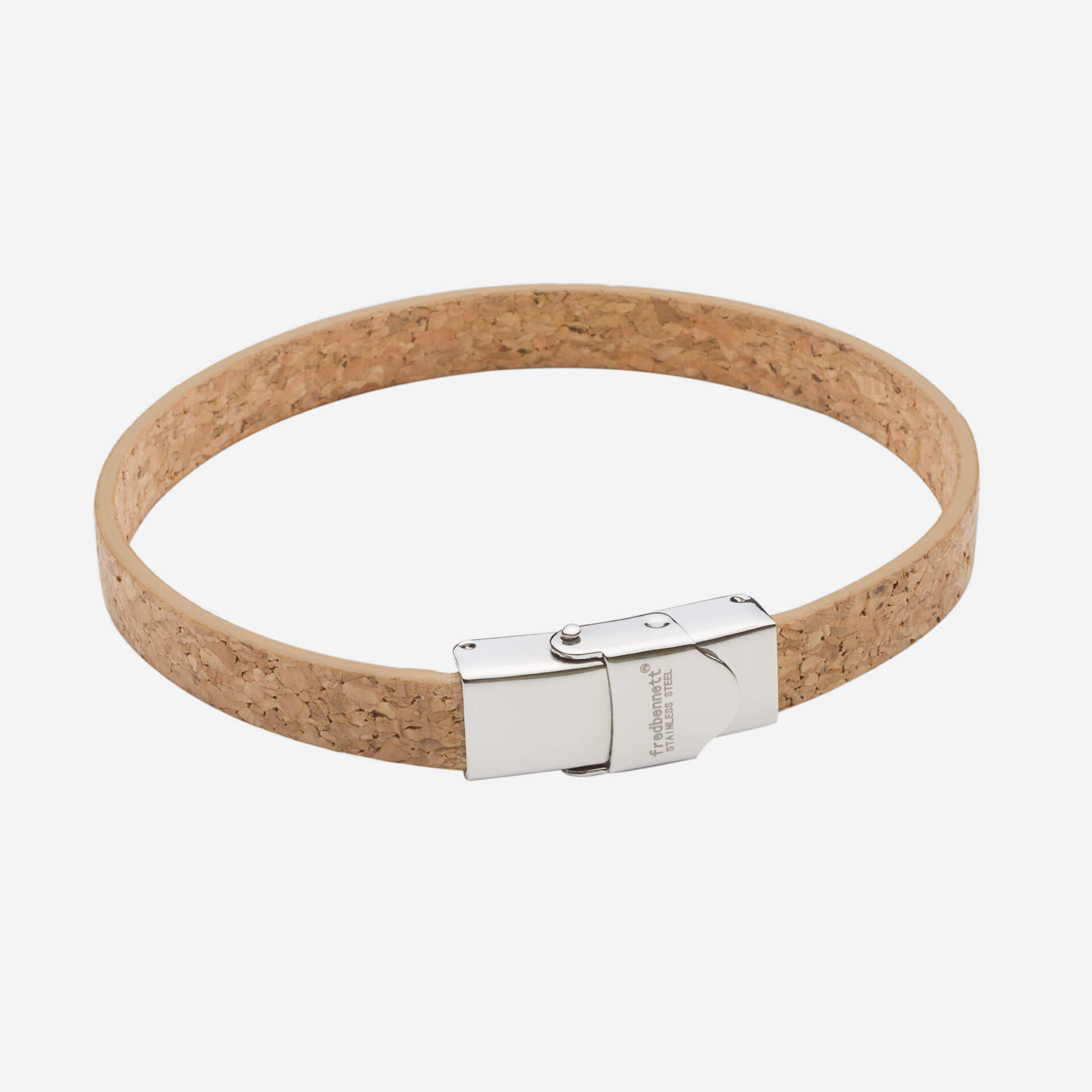 Fred Bennett Natural Cork Bracelet with Stainless Steel Clasp