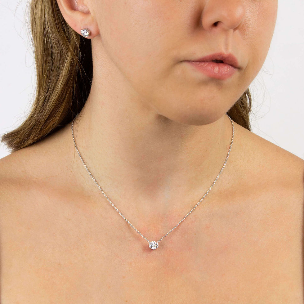 Thumbnail: Diamonfire Semi Bezel Set Zirconia Stud Earrings