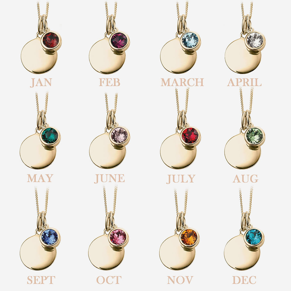 Thumbnail: Gold Plated Sterling Silver Crystal Birthstone Necklace