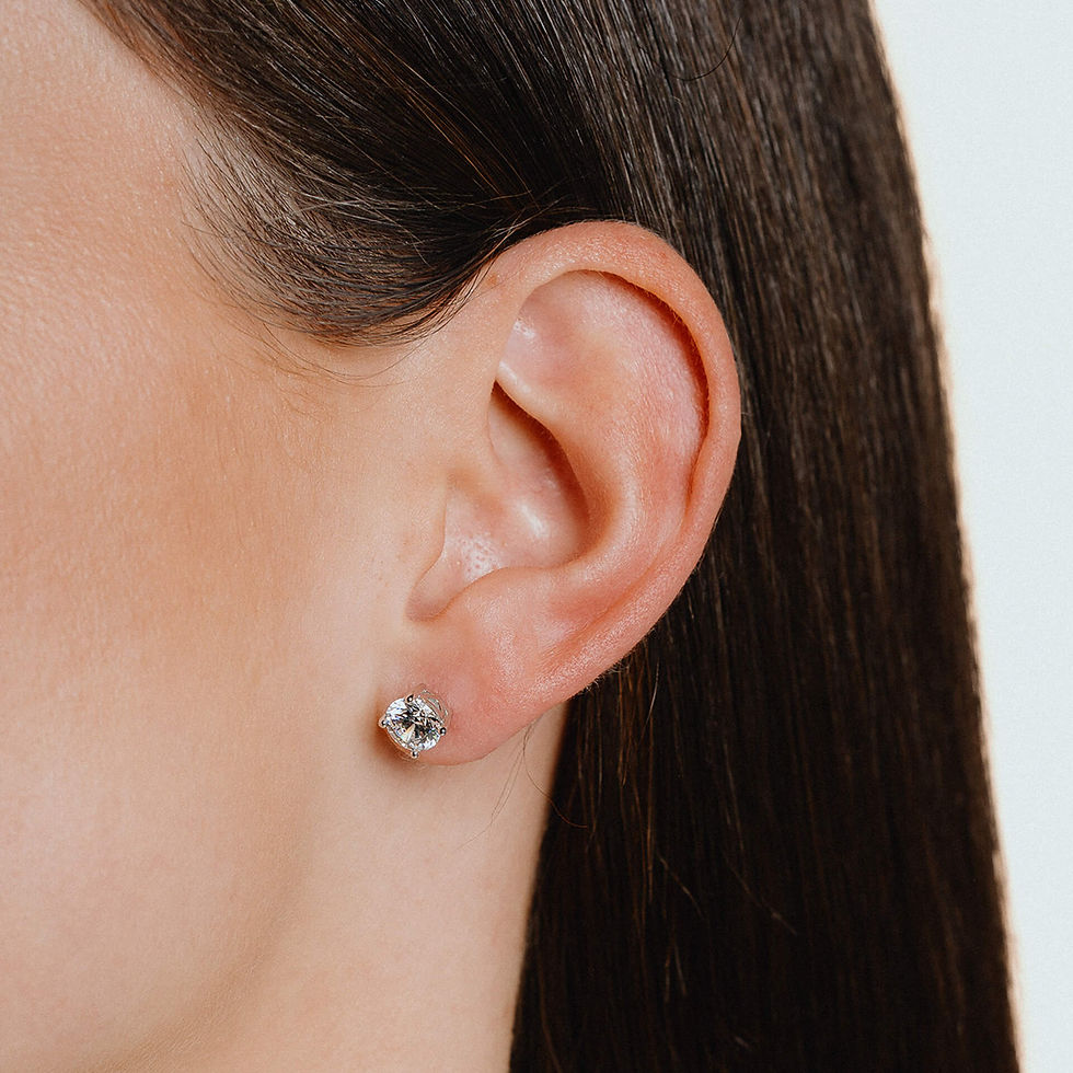 Thumbnail: 4 Claw Set 2ct Zirconia Stud Earrings