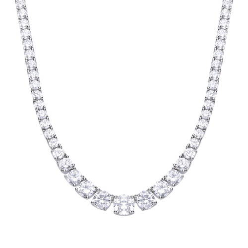 Graduated Zirconia Tennis Necklace Diamonfire