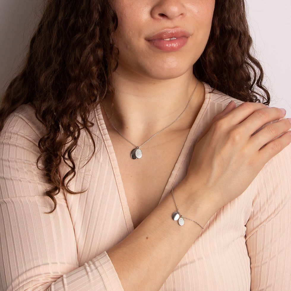Thumbnail: Engravable Plain Tag Necklace with Pave Set Diamonfire Zirconia Tag