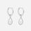 Thumbnail: Pave Set Diamonfire Zirconia Teardrop Assembled Hoop Earrings with Shell Pearl