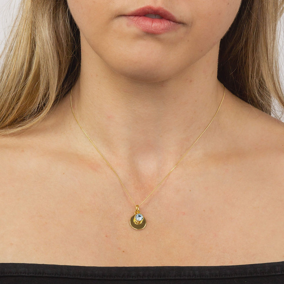 Thumbnail: Gold Plated Sterling Silver Crystal Birthstone Necklace