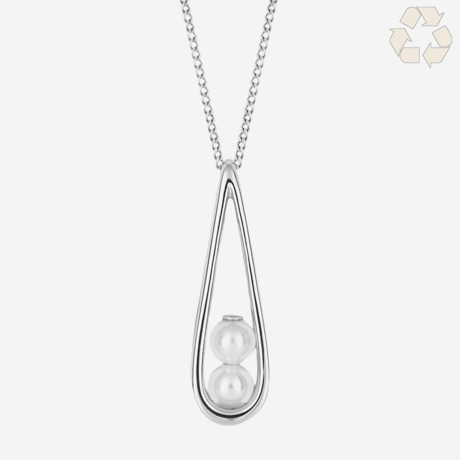 Fiorelli Teardrop Necklace with Encased Shell Pearls