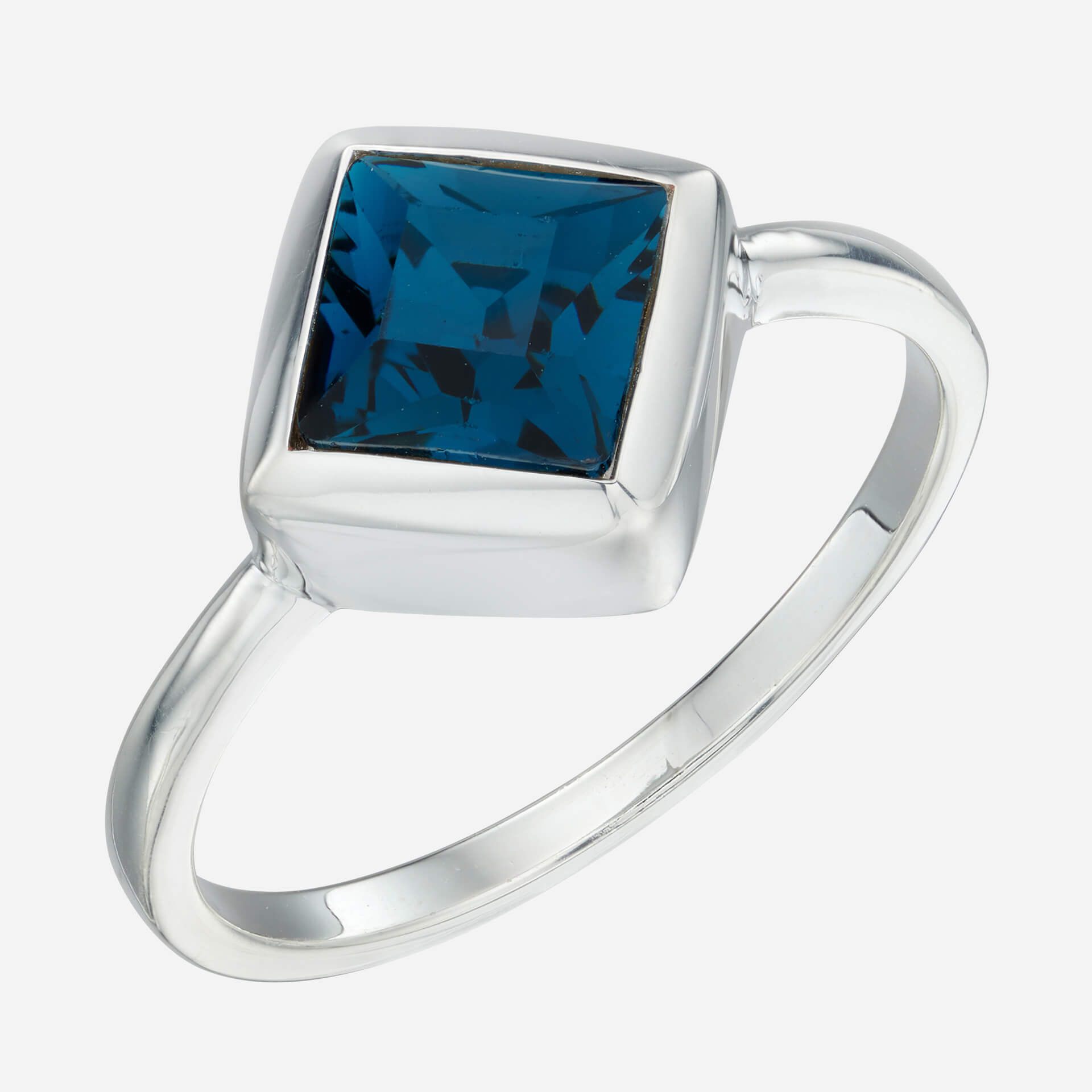 Square Kite Ring with Montana Blue Crystal