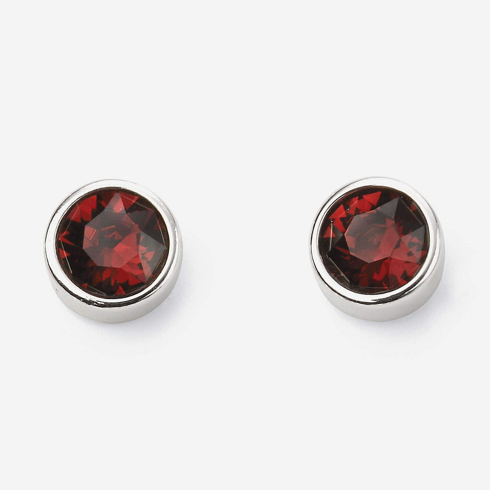 Sterling Silver Crystal Birthstone Earrings