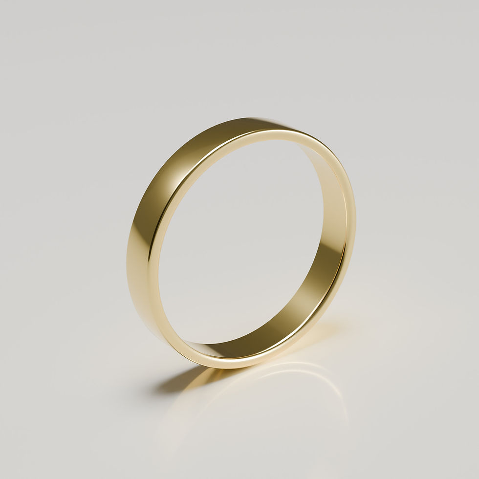 4mm 9ct yellow gold polished flat band wedding ring hero