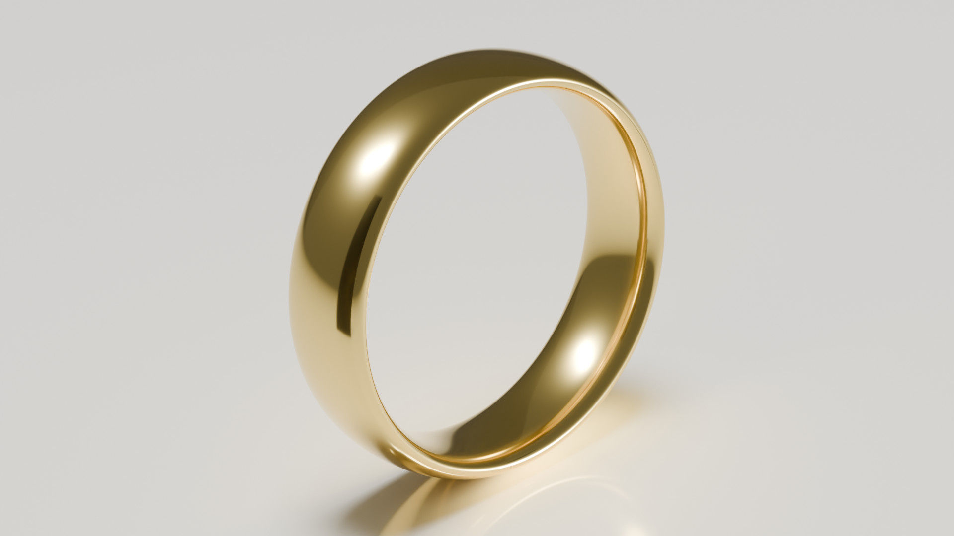 6mm 9ct yellow gold polished classic court wedding ring - hero view