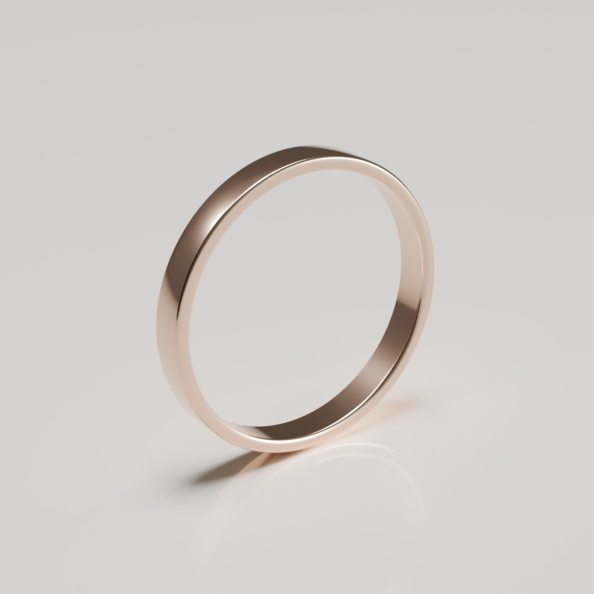 3mm 9ct rose gold polished flat band wedding ring hero