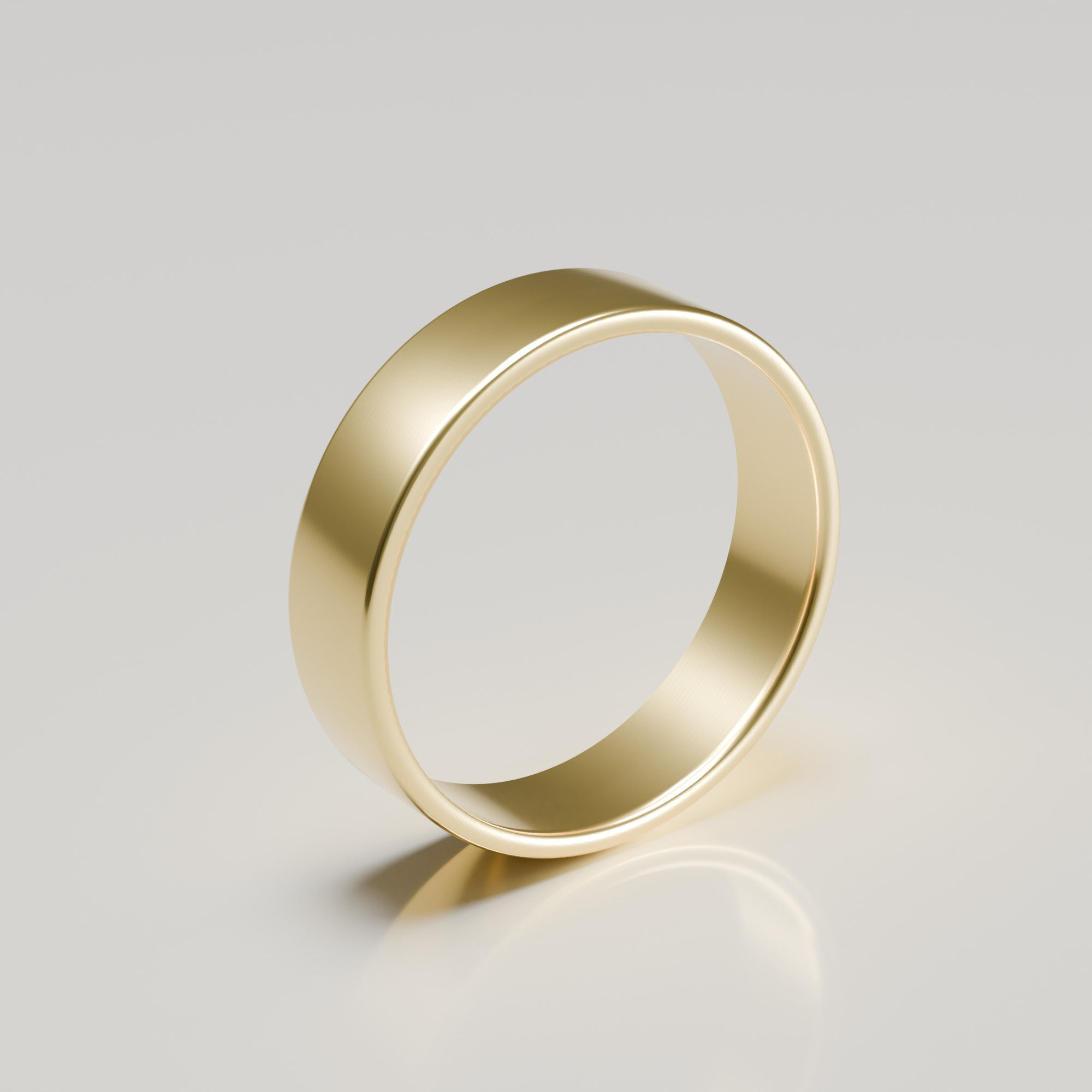 6mm 9ct yellow gold brushed flat band wedding ring hero
