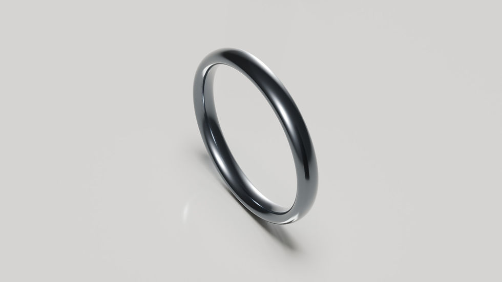 Thumbnail: 3mm tantalum brushed classic court wedding ring - inside view