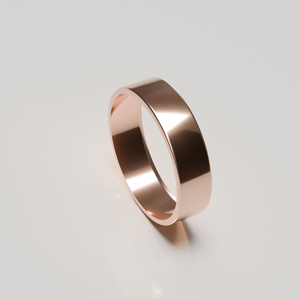 Thumbnail: 6mm 18ct rose gold polished flat band wedding ring inside