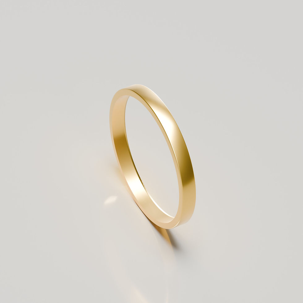 Thumbnail: 2.5mm 18ct yellow gold brushed flat band wedding ring inside