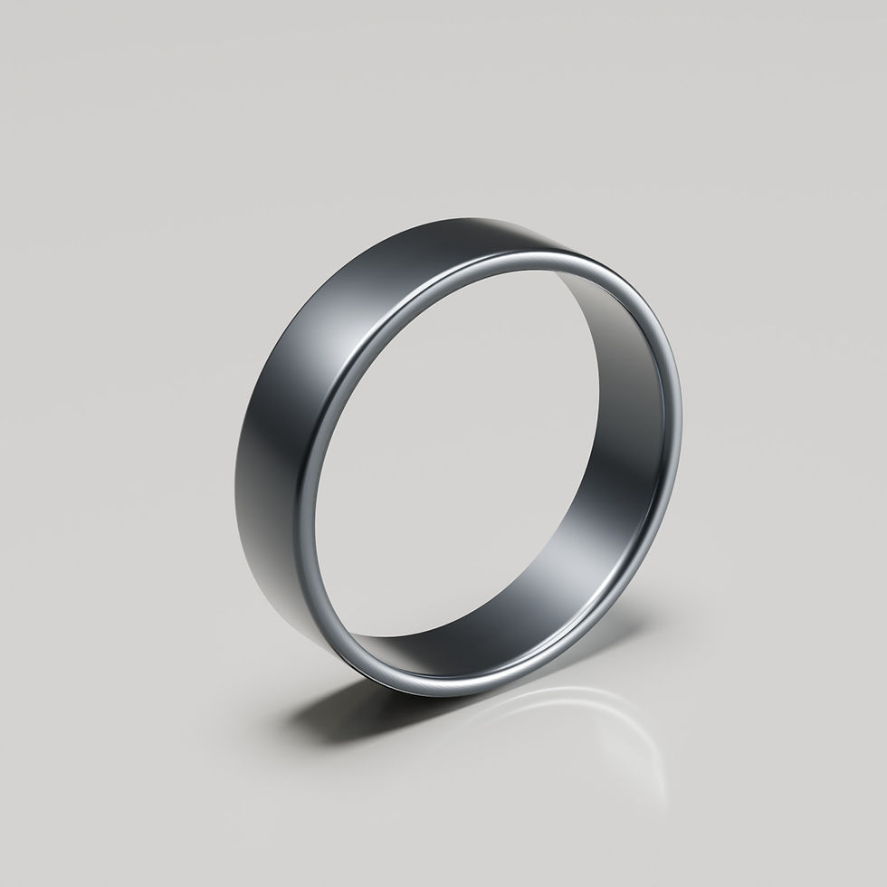 6mm tantalum brushed flat band wedding ring hero