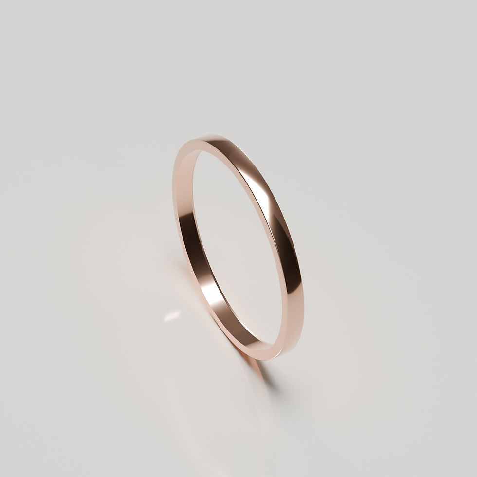 Thumbnail: 2mm 18ct rose gold polished flat band wedding ring inside