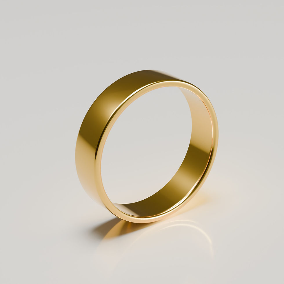 6mm 18ct yellow gold polished flat band wedding ring hero