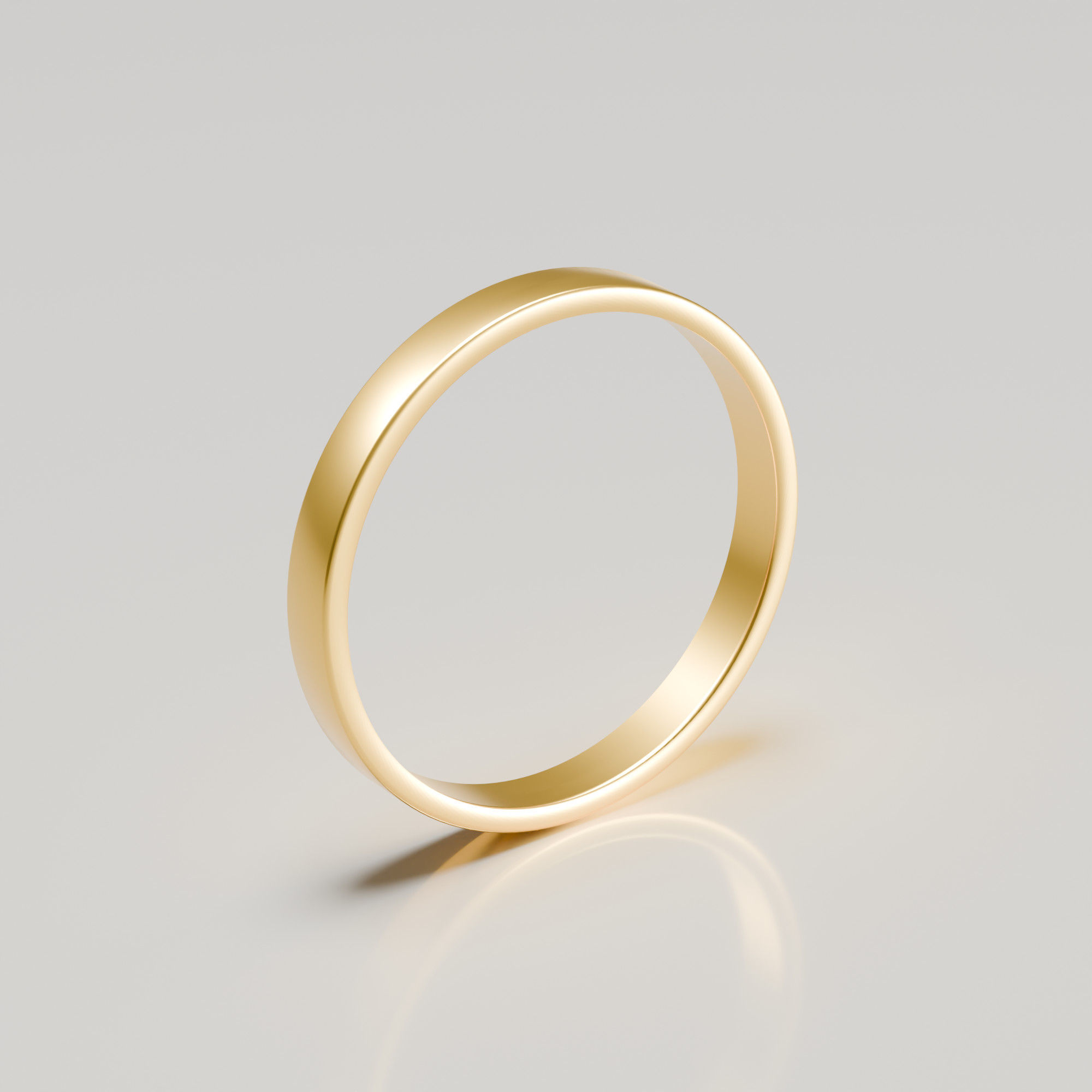 3mm 18ct yellow gold brushed flat band wedding ring hero