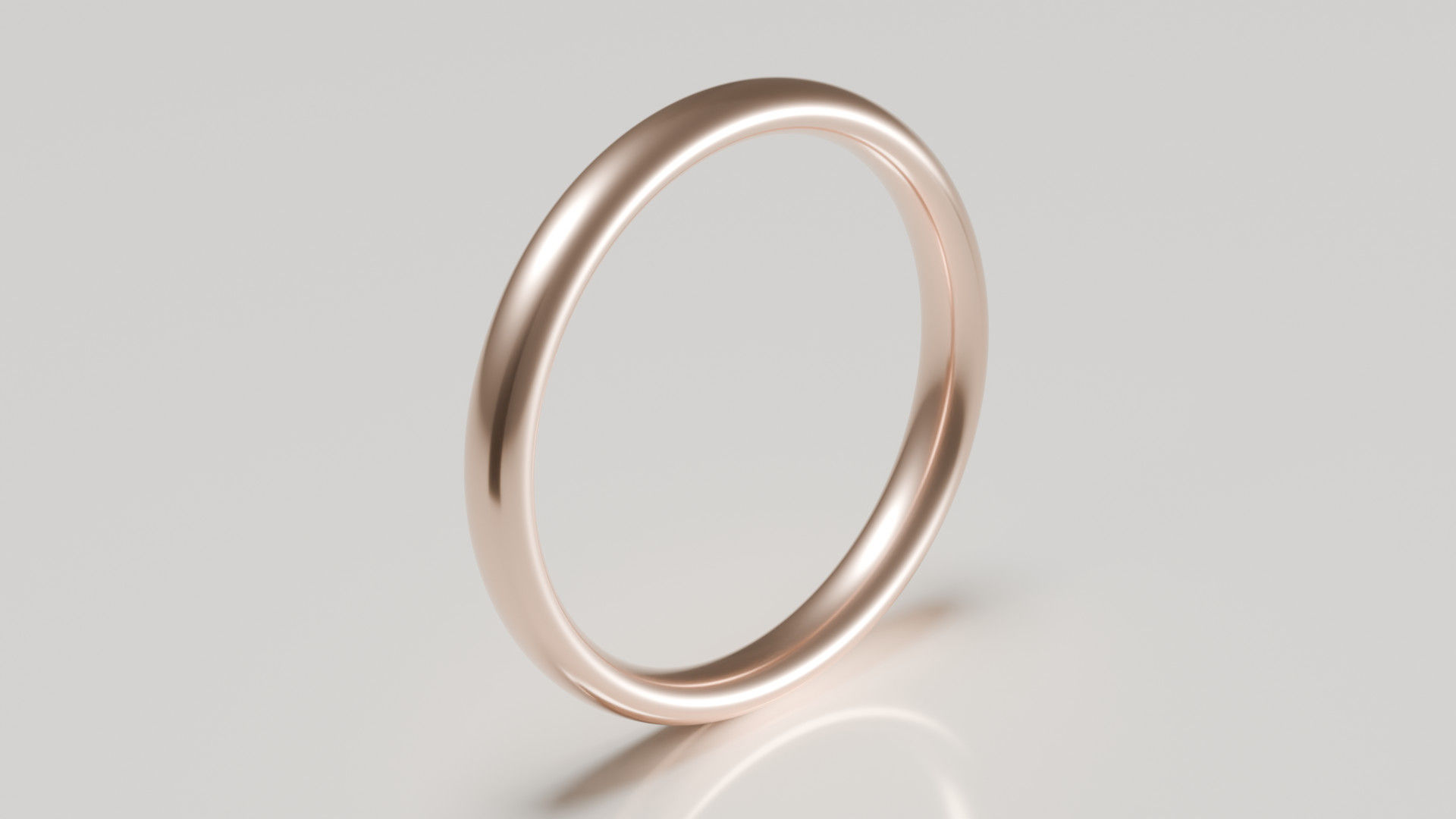 3mm 9ct rose gold brushed classic court wedding ring - hero view