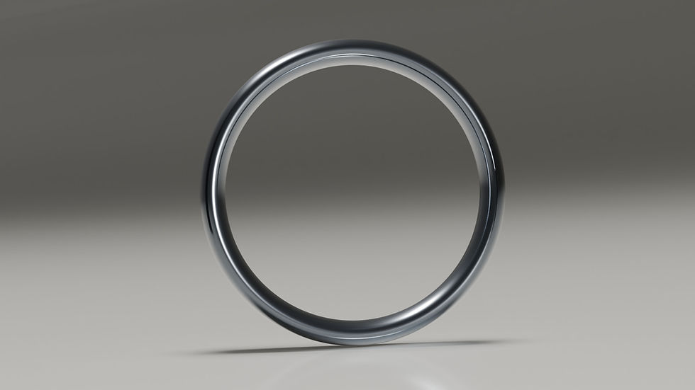 5mm tantalum polished classic court wedding ring - profile view