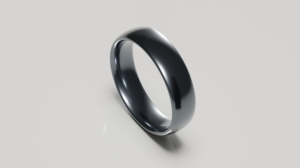 Thumbnail: 6mm tantalum polished classic court wedding ring - inside view