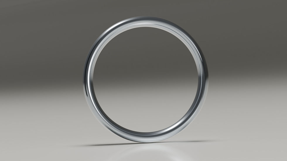 4mm titanium polished classic court wedding ring - profile view