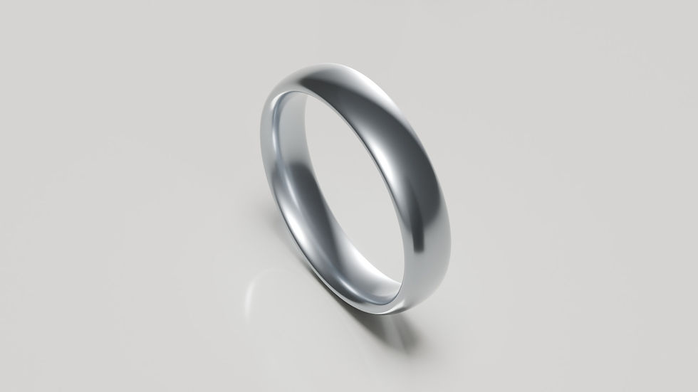 Thumbnail: 5mm titanium brushed classic court wedding ring - inside view