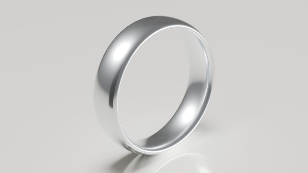 6mm 18ct white gold brushed classic court wedding ring - hero view