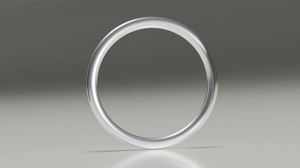 2mm 18ct white gold brushed classic court wedding ring - profile view