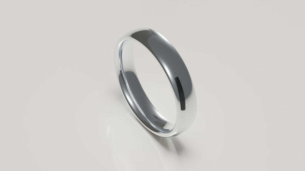 Thumbnail: 5mm 9ct white gold polished classic court wedding ring - inside view