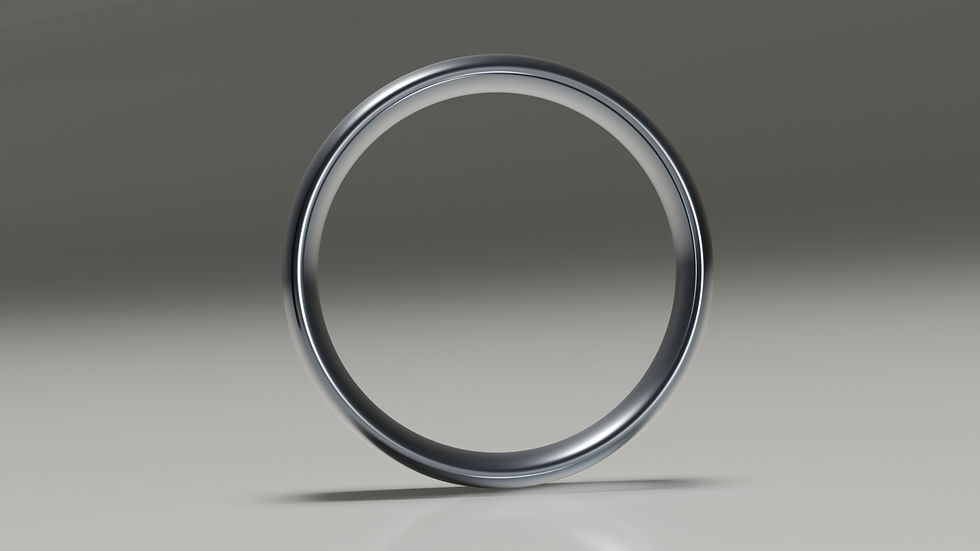 8mm tantalum brushed classic court wedding ring - profile view