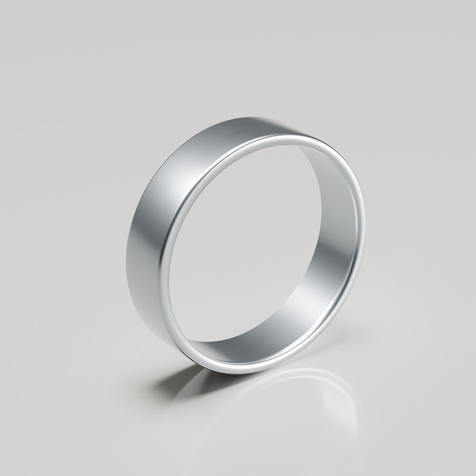 6mm titanium brushed flat band wedding ring hero
