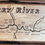 Thumbnail: Mulberry River Sign. Laser engraved on live edge wood with all the rapid names. Wolf Pen to Turner Bend 