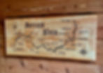Buffalo River Sign. Laser engraved on live edge wood with all the access points. 