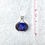 Thumbnail: A751R- Pysanka Pendant - Blue/Yellow Mosaic in Wishbone bezel with Crystal