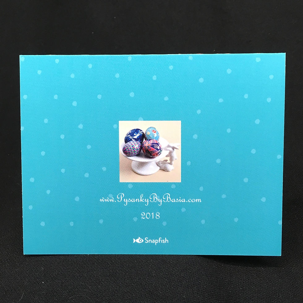 Thumbnail: C6 - Notecard - Pysanka thank you card - bunnies and pysanky