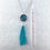 Thumbnail: A739R -  Pysanka Pendant - Blue/Teal Mosaic with tassel