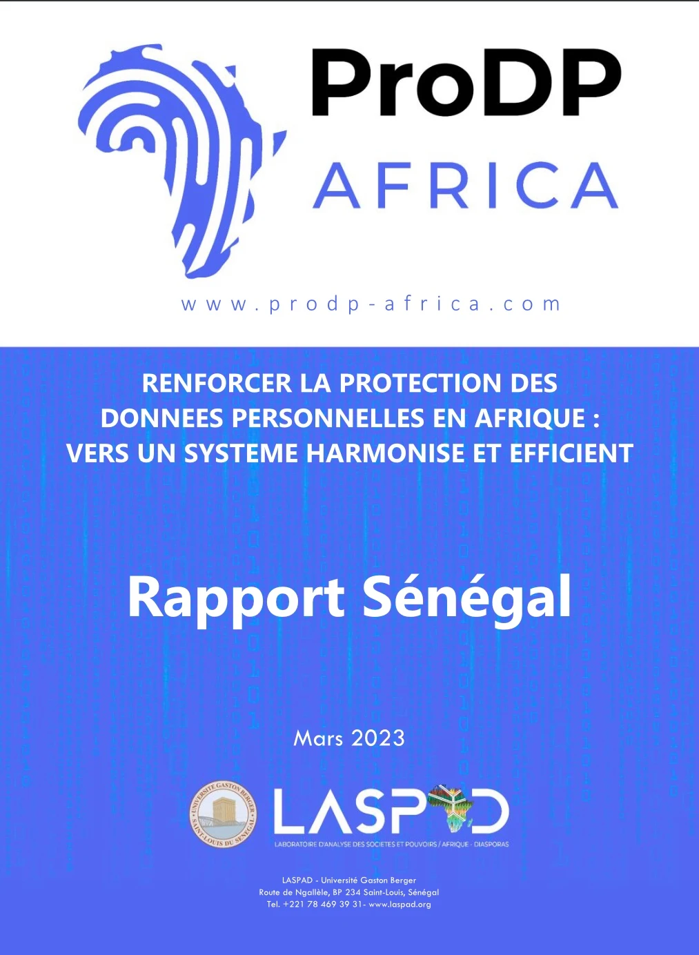 Rapport Sénégal sur la protection des données à caractère personnel