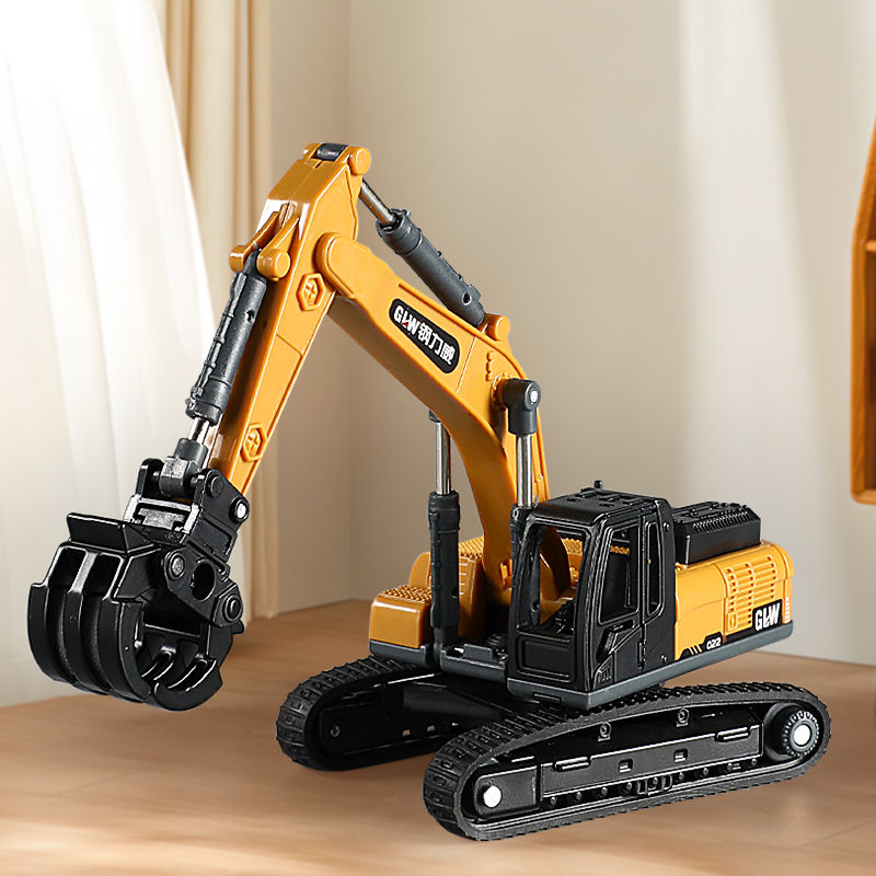 Thumbnail: 1:70 9 Styles Mini Yellow Alloy Forklift Driller Road Roller Engineering Diecast