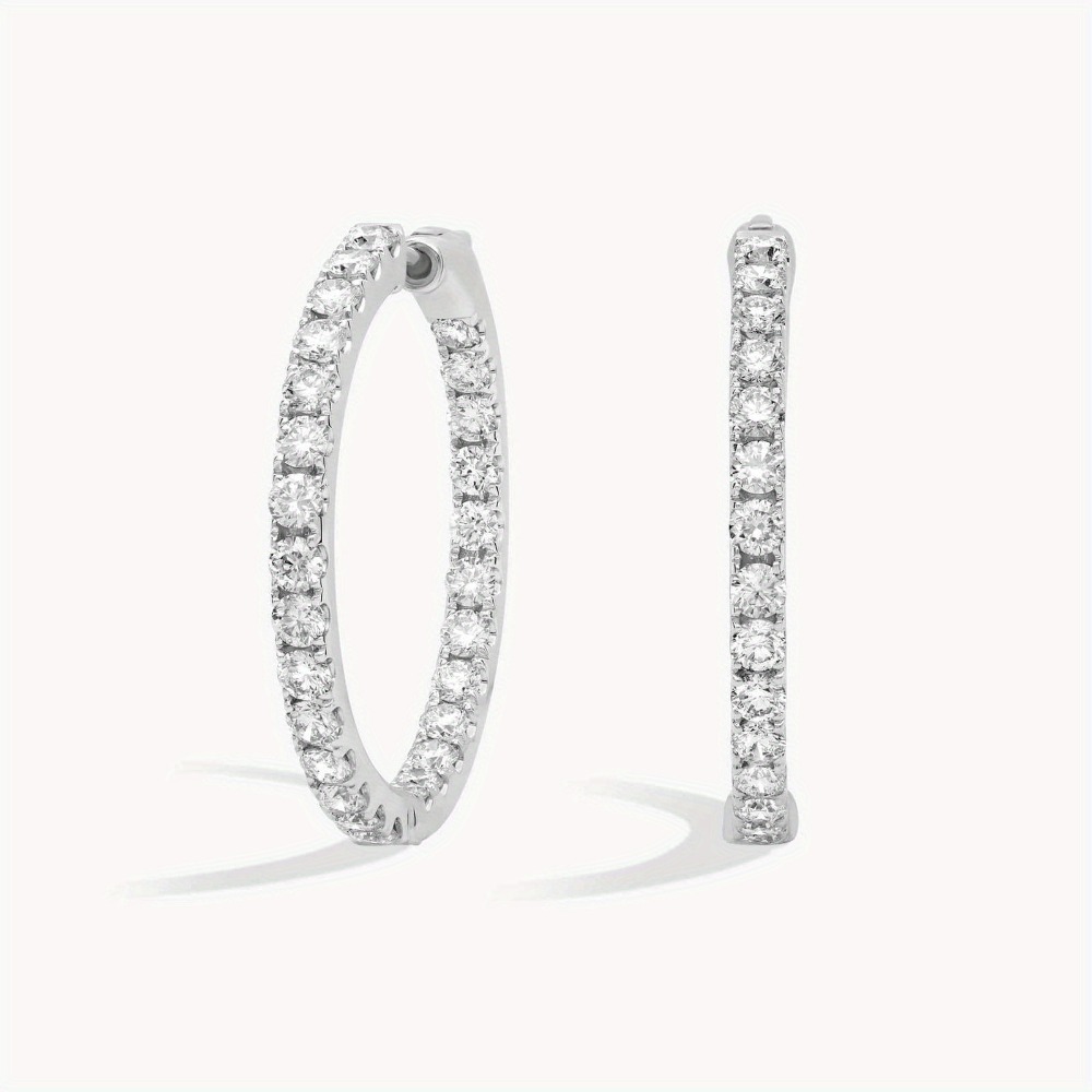 AGI Certified Lab-Created Hoop Earrings - 3 CTW (Continual Total Weight) Continu