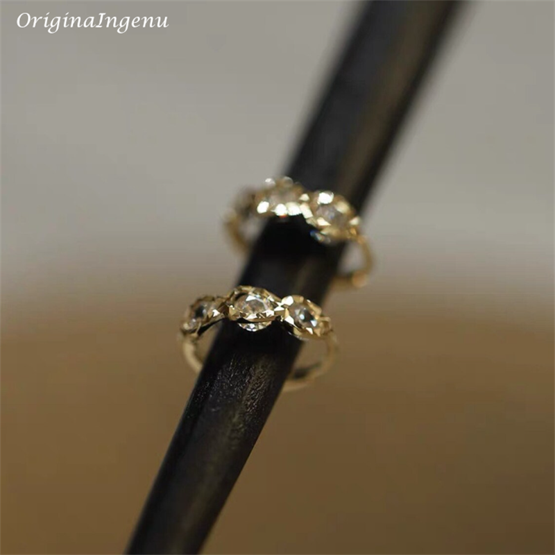 9K Solid Gold Hoop Earrings Dainty Zirconia Earrings Real Gold Hoop Earring Wome
