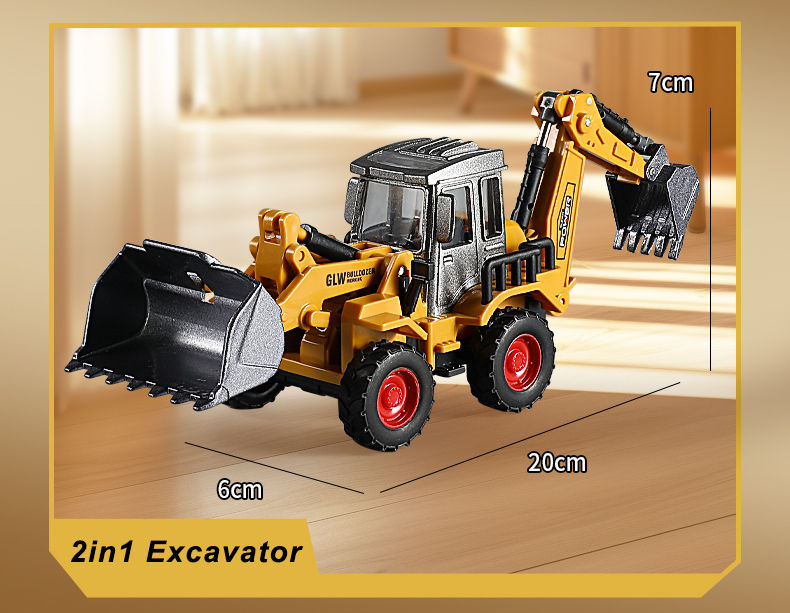Thumbnail: 1:70 9 Styles Mini Yellow Alloy Forklift Driller Road Roller Engineering Diecast