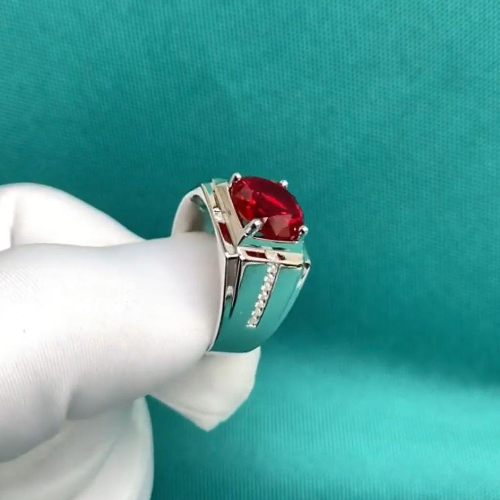 Thumbnail: LYEE CYEE Men'S S925 Silvery moissanite 5 Carat Cross Ring - Plated, Elegant Sin