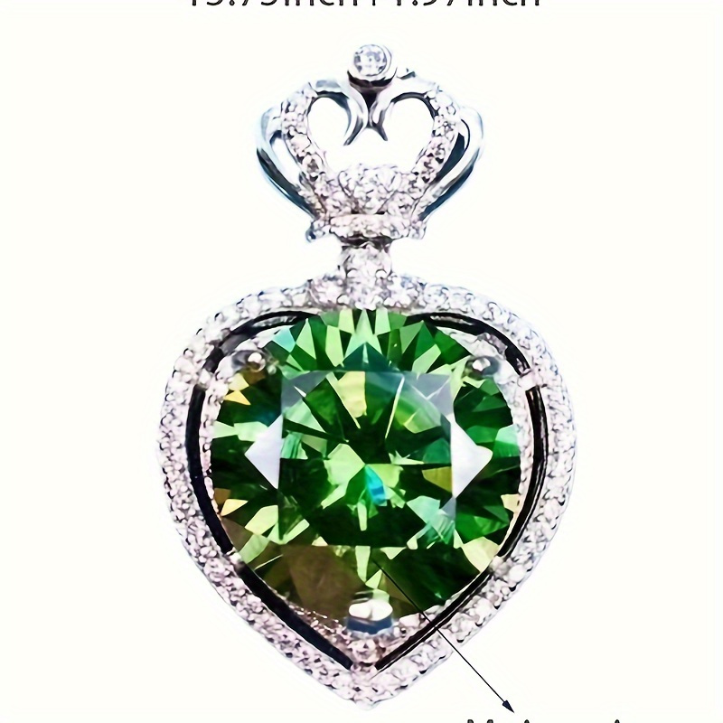 1pcs set with 10ct Green Moissanite Pendant S925 Silver Pendant Men;s Popular Fa