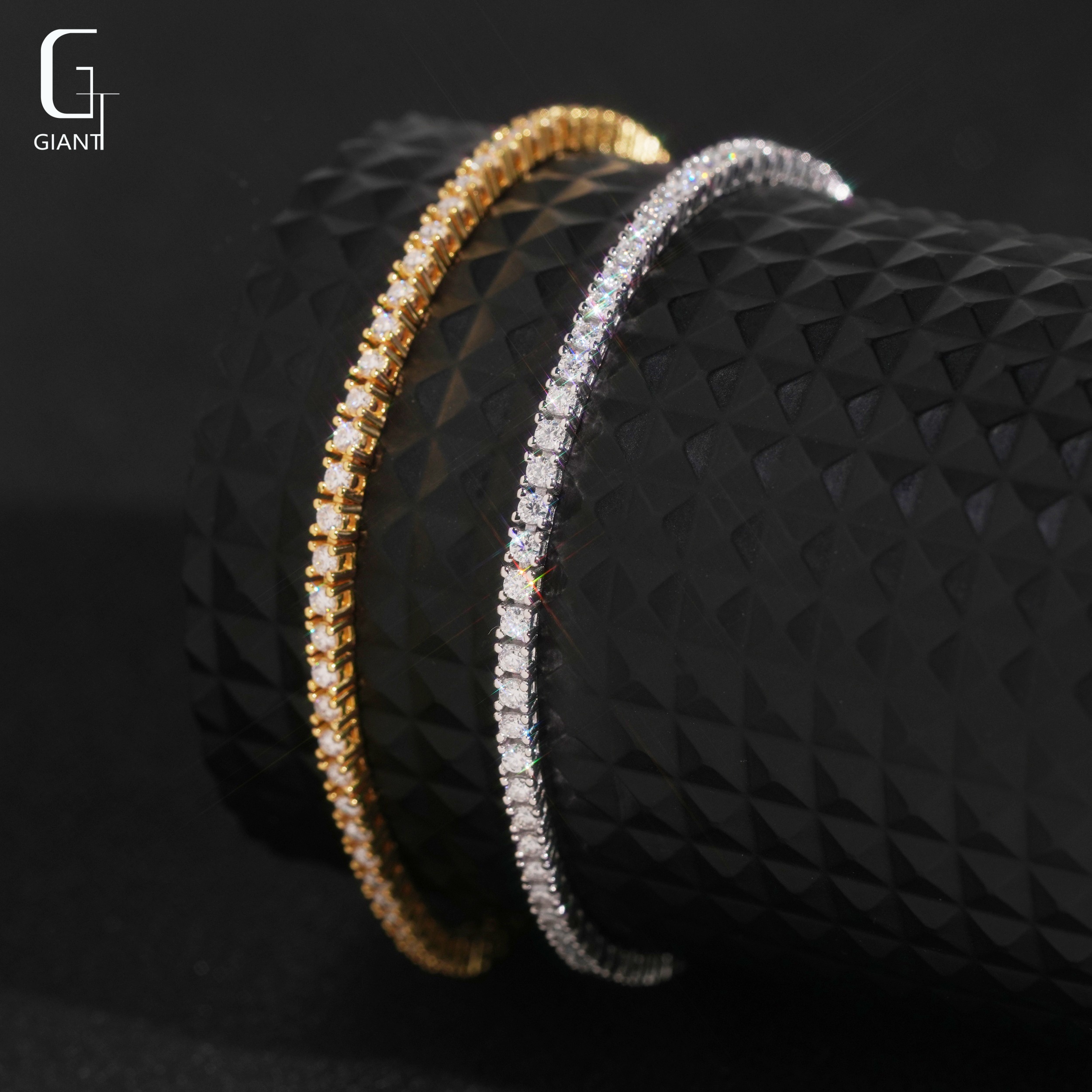 USA Warehouse 2MM Tennis Chain Moissanite Diamond Bracelets 925 Silver Chain GRA
