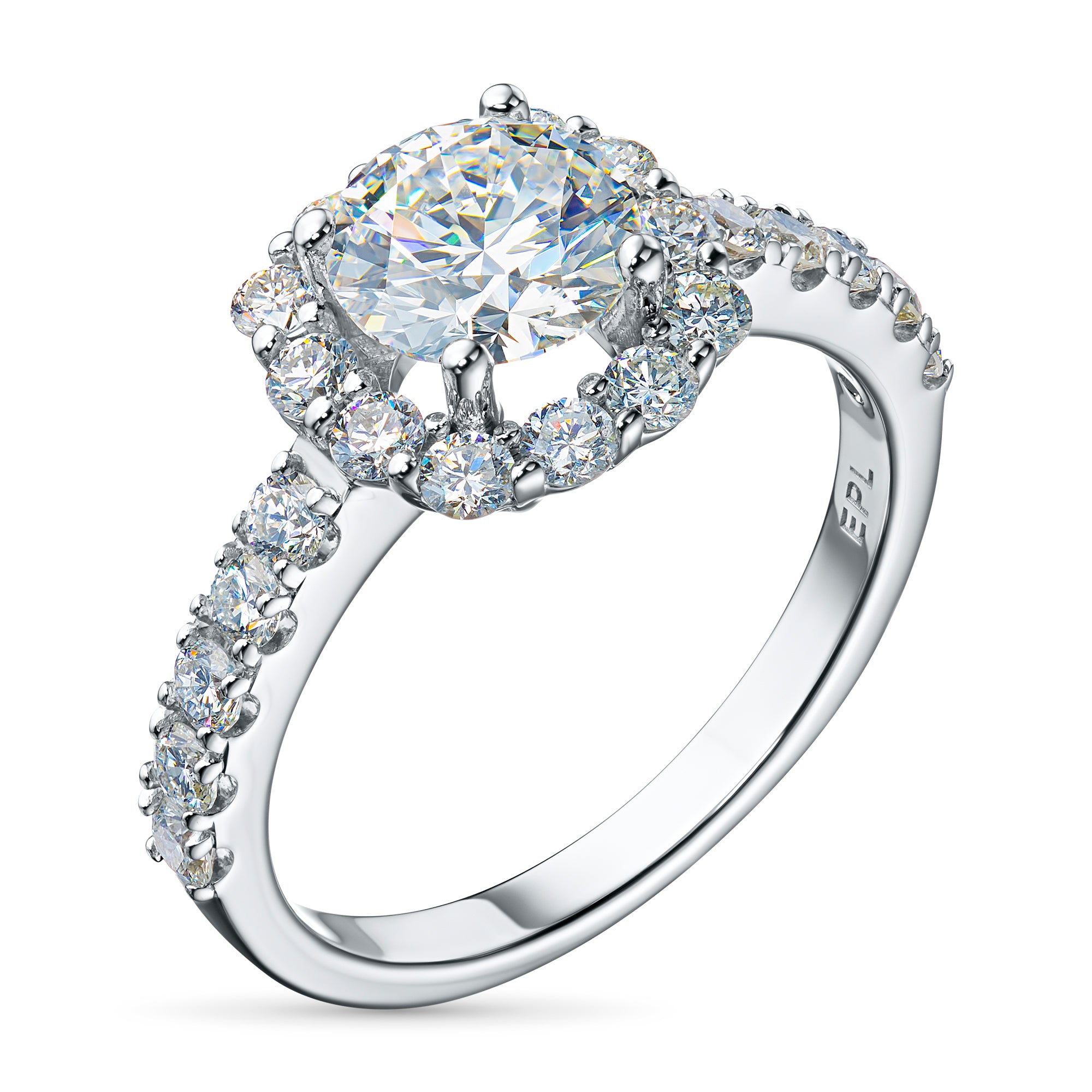 White Gold Ring with 23 Round-Cut Lab-Created Diamonds 1.884 CT.TW