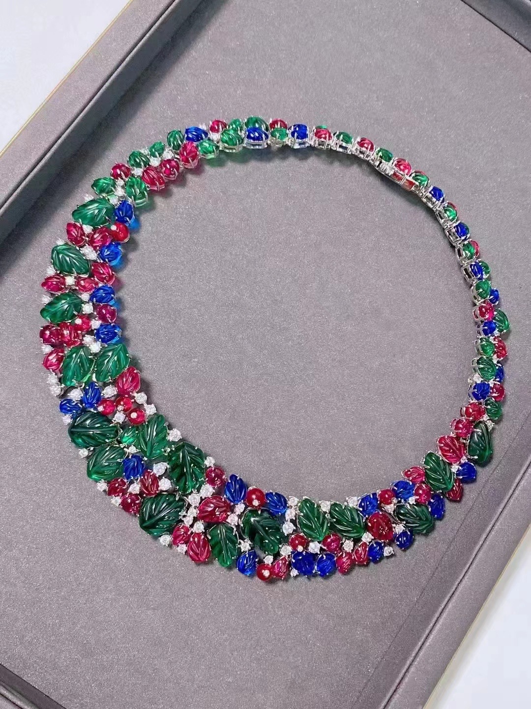 fruit art necklace multi color party 925 sterling silver with cubic zircon fine 