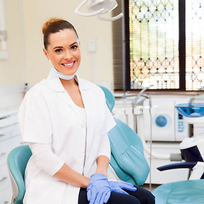 Dental technician in dental lab