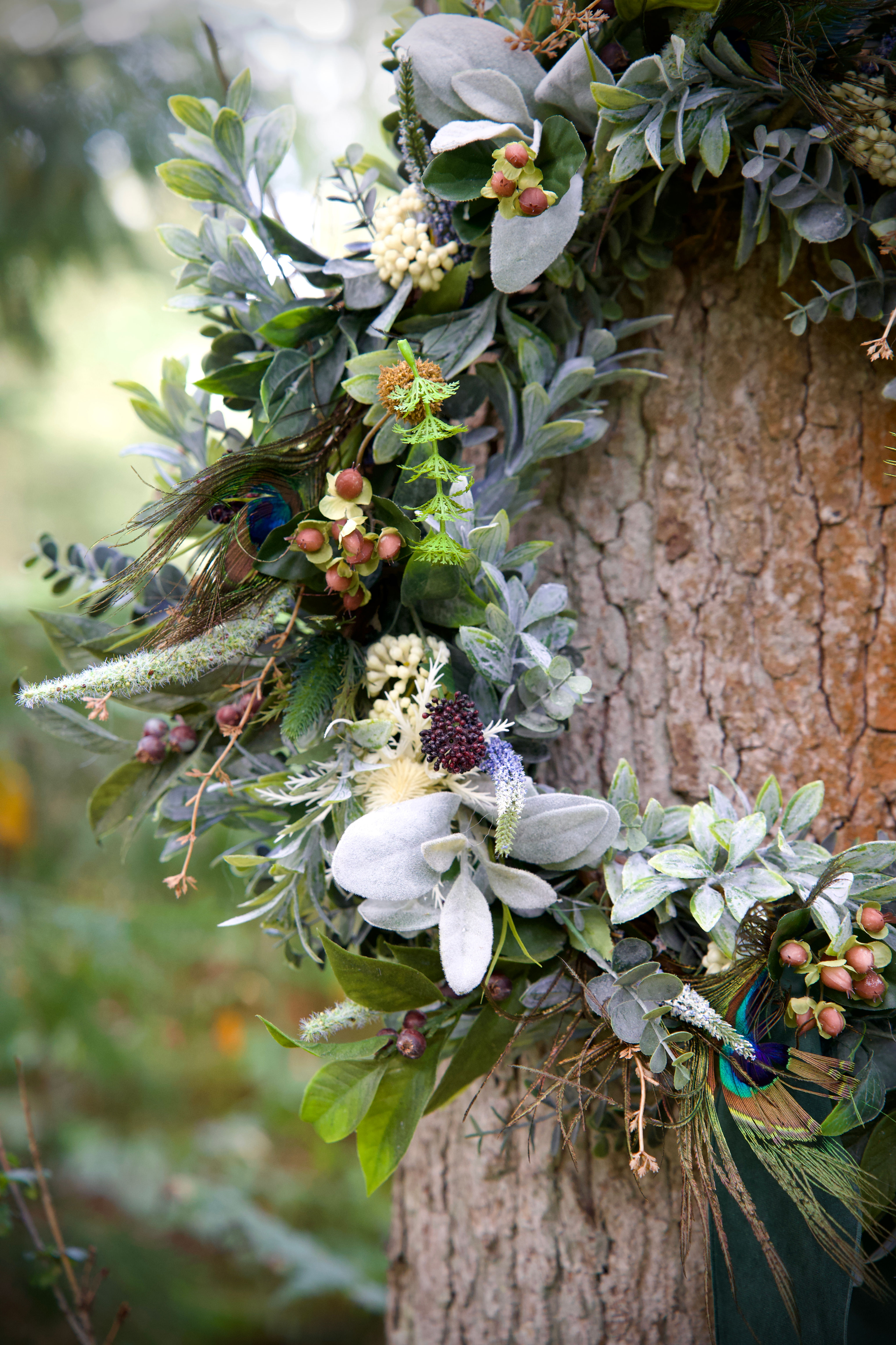 Foliage & Feather Wreath